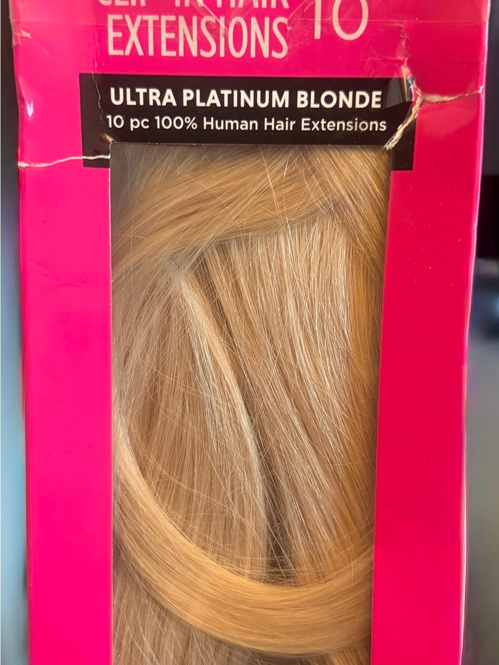 Ultra Platinum Blonde 10pc Human Hair Extensions - Unbranded